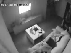 A voyeur's placed camera captured a wife enjoying herself while masturbating.